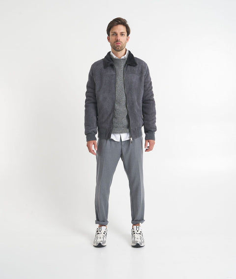 Giacca bomber in montone 'Mesv' #grigio