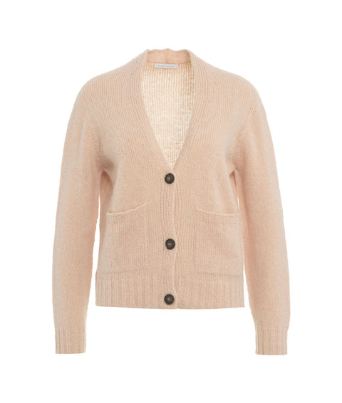 Cardigan in maglia in misto alpaca #rosa