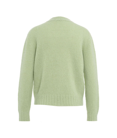 Cardigan in maglia in misto alpaca #verde