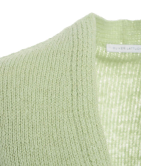 Cardigan in maglia in misto alpaca #verde