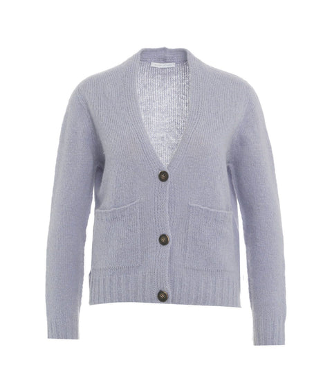 Cardigan in maglia in misto alpaca #viola