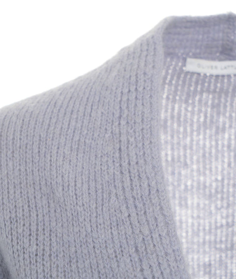 Cardigan in maglia in misto alpaca #viola