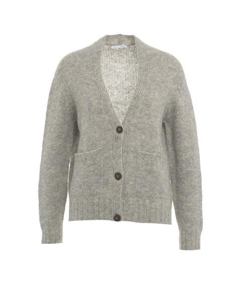 Cardigan in maglia in misto alpaca #grigio