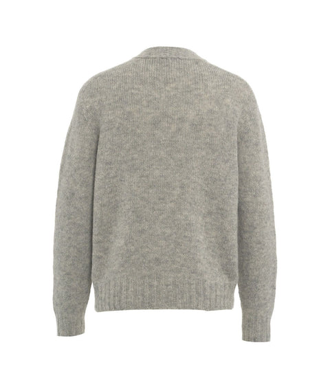 Cardigan in maglia in misto alpaca #grigio