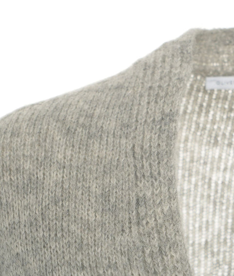 Cardigan in maglia in misto alpaca #grigio