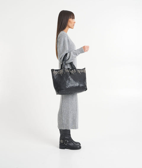 Shopper 'Bella di notte' in pelle #nero