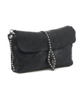 Pochette in pelle martellata #nero