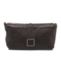 Pochette in pelle martellata #marrone