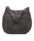 Borsa in pelle con borchie #grigio