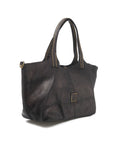 Shopper in pelle con borchie #grigio