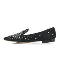 Flats in camoscio con strass #nero