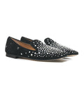 Flats in camoscio con strass #nero