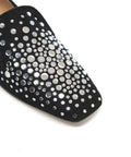 Flats in camoscio con strass #nero