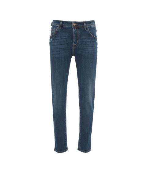 Jeans slim cropped carrot 'Scott' #blu