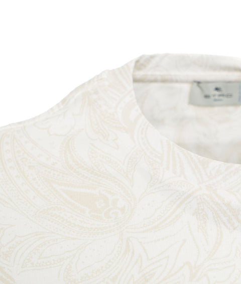 T-shirt in stampa paisley #bianco