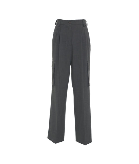 Pantaloni cargo con pieghe #grigio