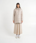 Cappotto trapuntato in piuma #beige