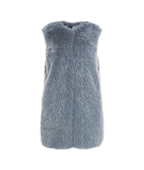 Gilet in pelliccia sintetica #blu