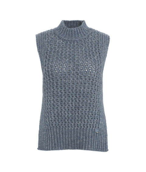 Gilet in maglia di alpaca #blu