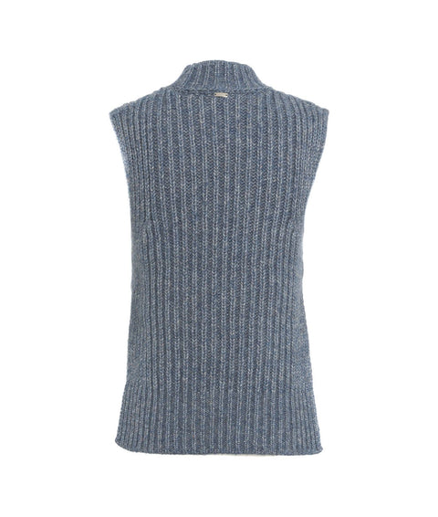 Gilet in maglia di alpaca #blu