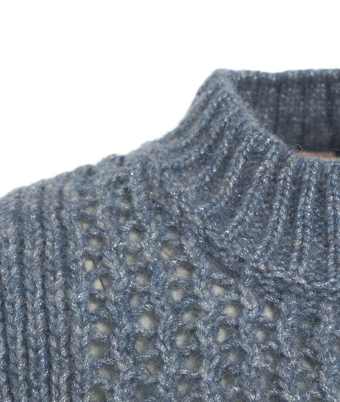 Gilet in maglia di alpaca #blu