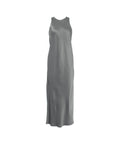 Abito maxi con spacco #grigio