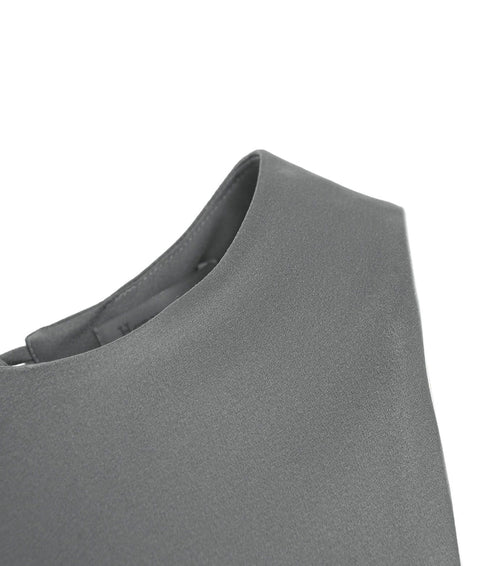 Abito maxi con spacco #grigio