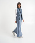 Abito maxi con spacco #blu