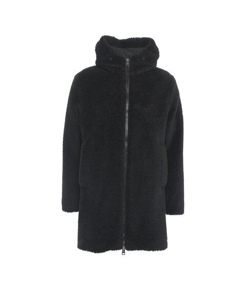 Cappotto midi teddy #nero