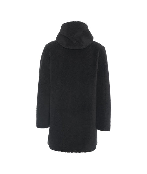 Cappotto midi teddy #nero