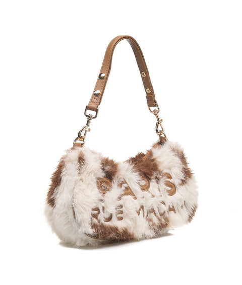 Borsa hobo in pelliccia sintetica 'Dakota' #marrone