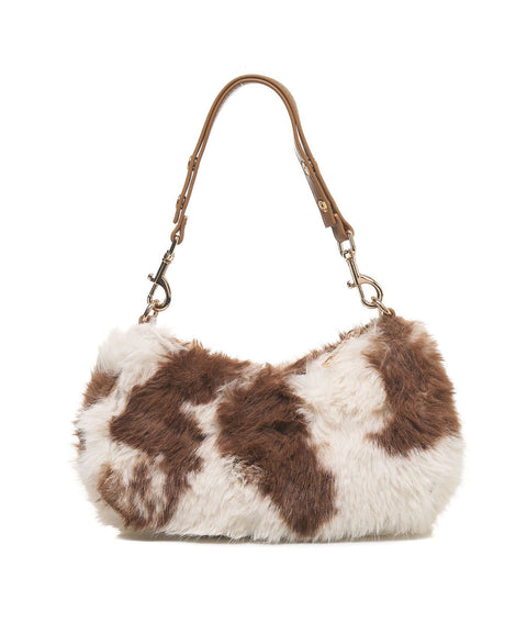 Borsa hobo in pelliccia sintetica 'Dakota' #marrone