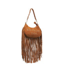 Borsa hobo con frange 'New Delano' #marrone