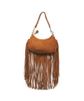 Borsa hobo con frange 'New Delano' #marrone