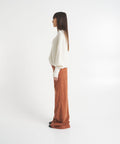 Pantaloni wide leg in velluto a coste 'Glow-Up' #marrone