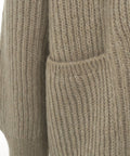 Cardigan a maglia in misto lana alpaka #beige