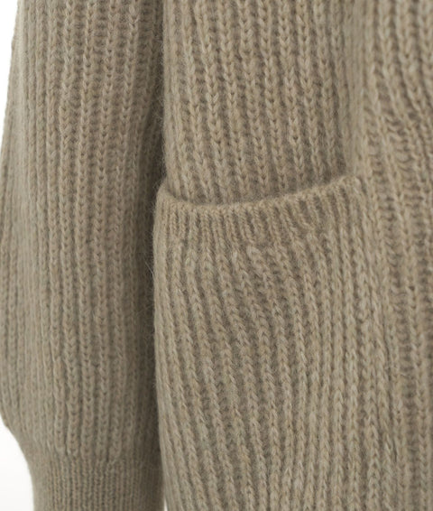 Cardigan a maglia in misto lana alpaka #beige