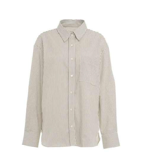 Camicia a righe in cotone #bianco