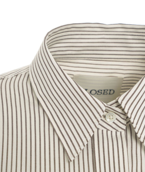 Camicia a righe in cotone #bianco