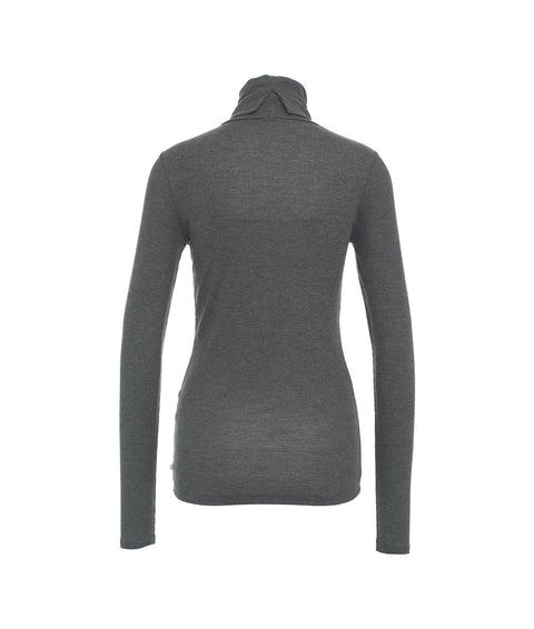 Dolcevita in maglia a costine #grigio