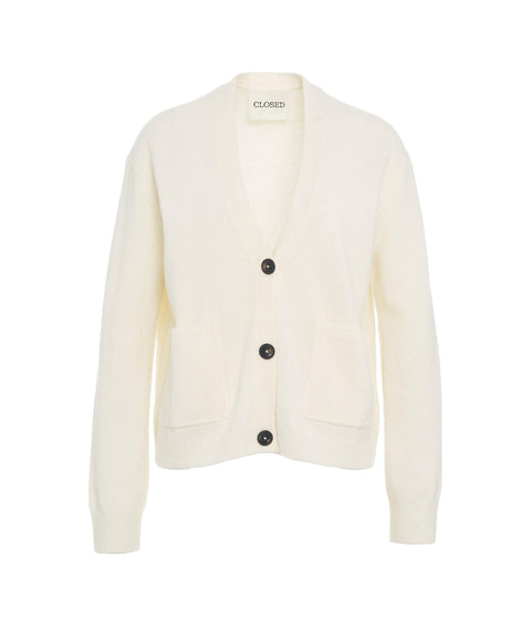 Cardigan in lana #bianco