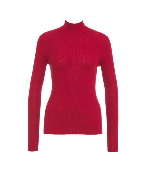 Maglia a maniche lunghe in misto lana #rosso