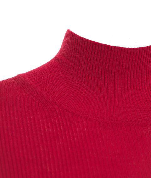 Maglia a maniche lunghe in misto lana #rosso