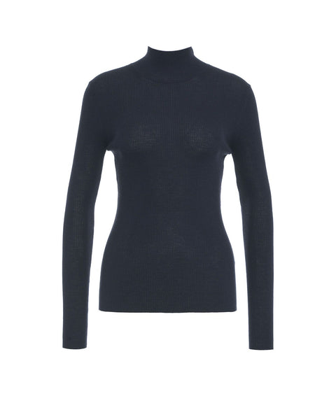 Maglia a maniche lunghe in misto lana #blu