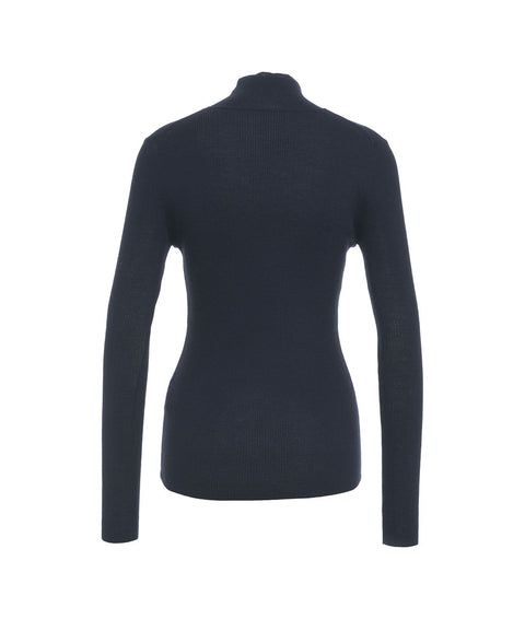 Maglia a maniche lunghe in misto lana #blu