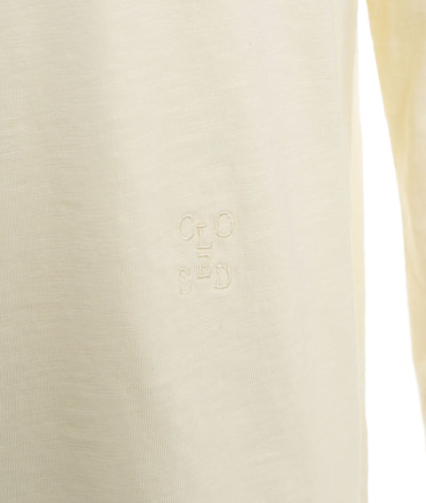 Maglietta a maniche lunghe con ricamo logo #beige