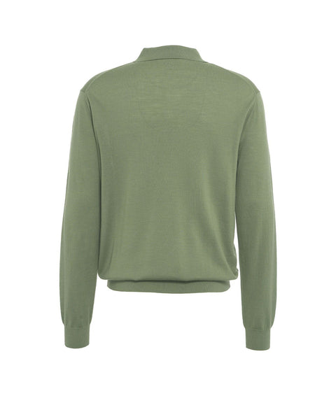 Maglione polo in lana biologica #verde