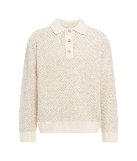 Maglione a polo in lana #beige