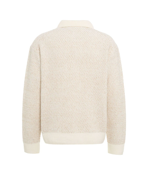 Maglione a polo in lana #beige