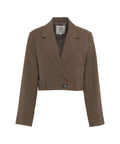 Blazer monopetto cropped #marrone